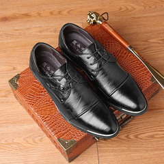 2023新款商務正裝休閒皮鞋男韓版英倫尖頭潮流鞋子男跨境批發代發