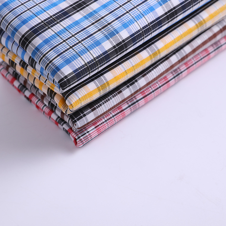 100D全涤色织彩格子布 工艺装饰品鞋面玩具辅料面料 现货批发