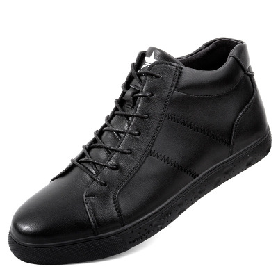 2018秋季新款加绒板鞋男青春休闲大码耐磨高帮鞋男冬季加绒板鞋|ru