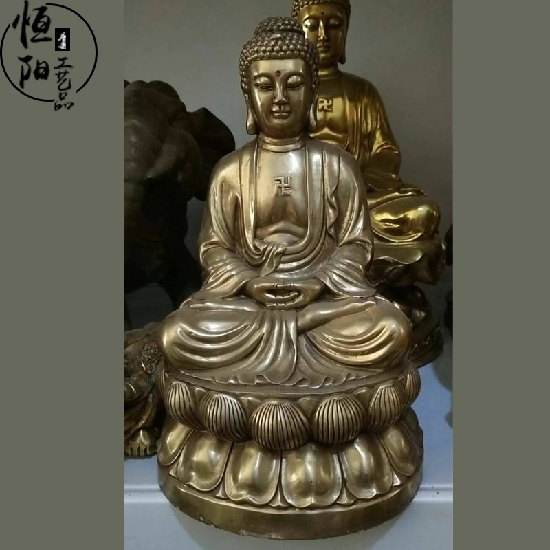 铜佛像定制 释迦牟尼佛 佛堂摆件