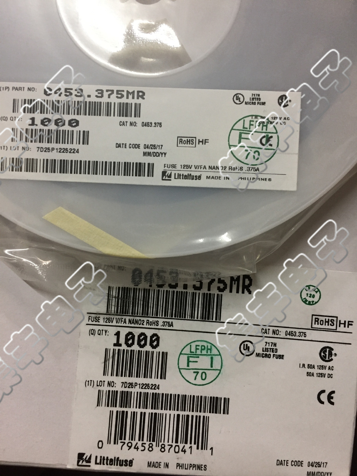 0453.375MR 1808 125V 0.375A 力特 快断 贴片保险丝 欢迎咨询