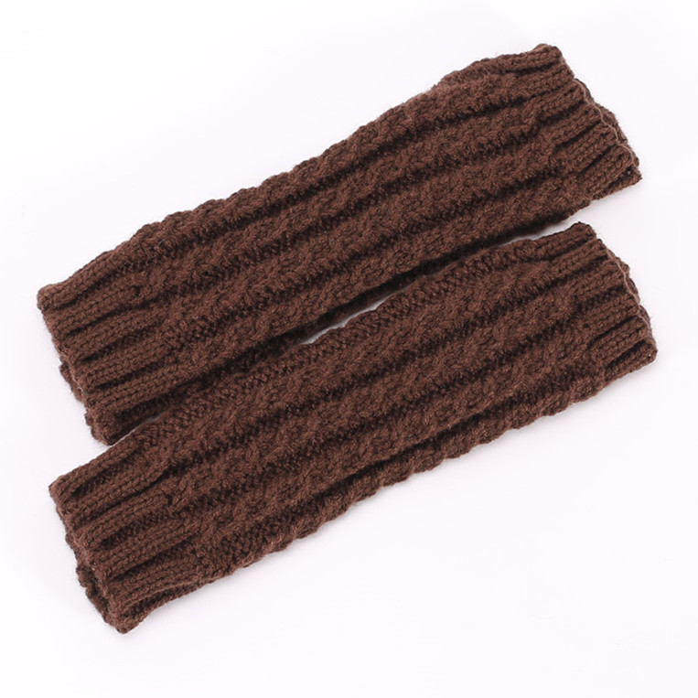 Gants de poignet torsadés en pâte frite Automne et hiver Nouvelle laine tricotée chaude Hommes et femmes Manches courtes ouvertes pour le ski_voghion.com