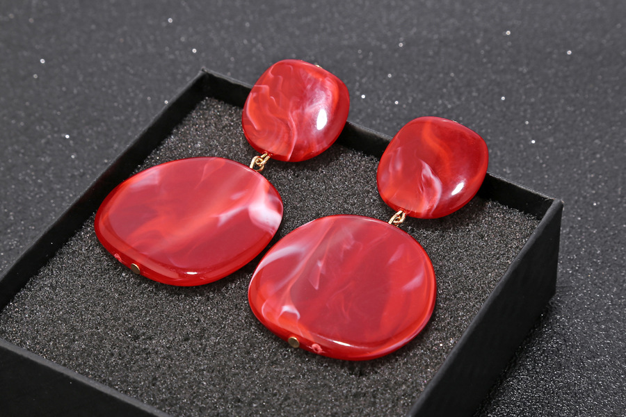 Simple New Simple Geometric Resin Retro Acrylic Sheet Earrings Hot-saling display picture 10