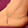 Elegant ankle bracelet, zirconium, pendant with tassels, accessory, Japanese and Korean, simple and elegant design