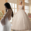 High waist thin Korean version lace shoulder strap wedding dress