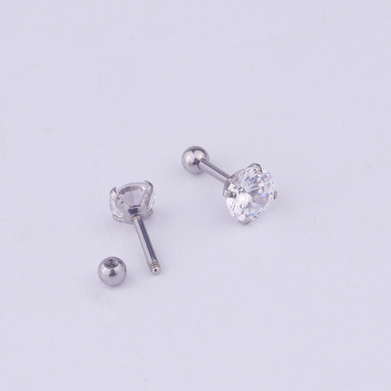 Fashion Geometric Inlaid Zircon Stainless Steel Ear Studs display picture 3