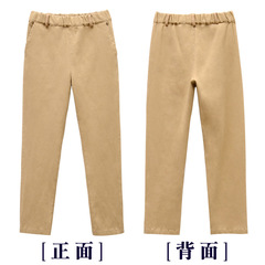 Children's khaki school uniform trousers, primary school boys' trousers, navy blue older children's school trousers, stretch trousers for girls
