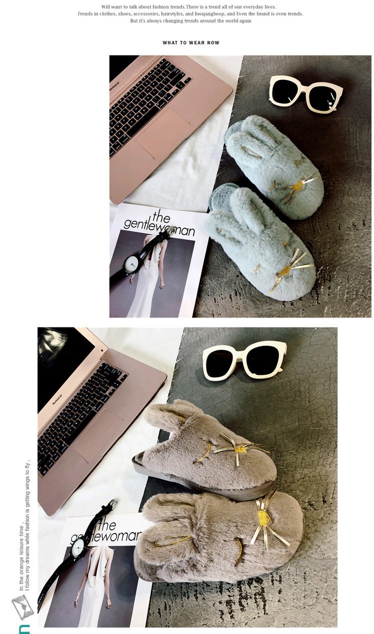 厂家直销新款厚底毛绒棉拖鞋秋冬季家居保暖柔软卡通女士棉拖批发