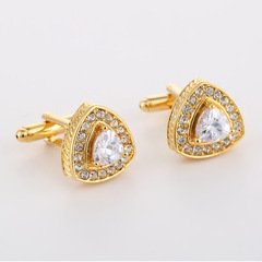 High-quality foreign trade cufflinks, purchasing European and American French cufflinks, white zircon crystal diamond-encrusted triangular cuffs 327
