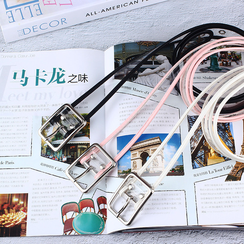 Fashionable Minimalist Transparent Resin Plastic Belt with Round buckle Heart buckle Women's Belt Jeans Student Accessory