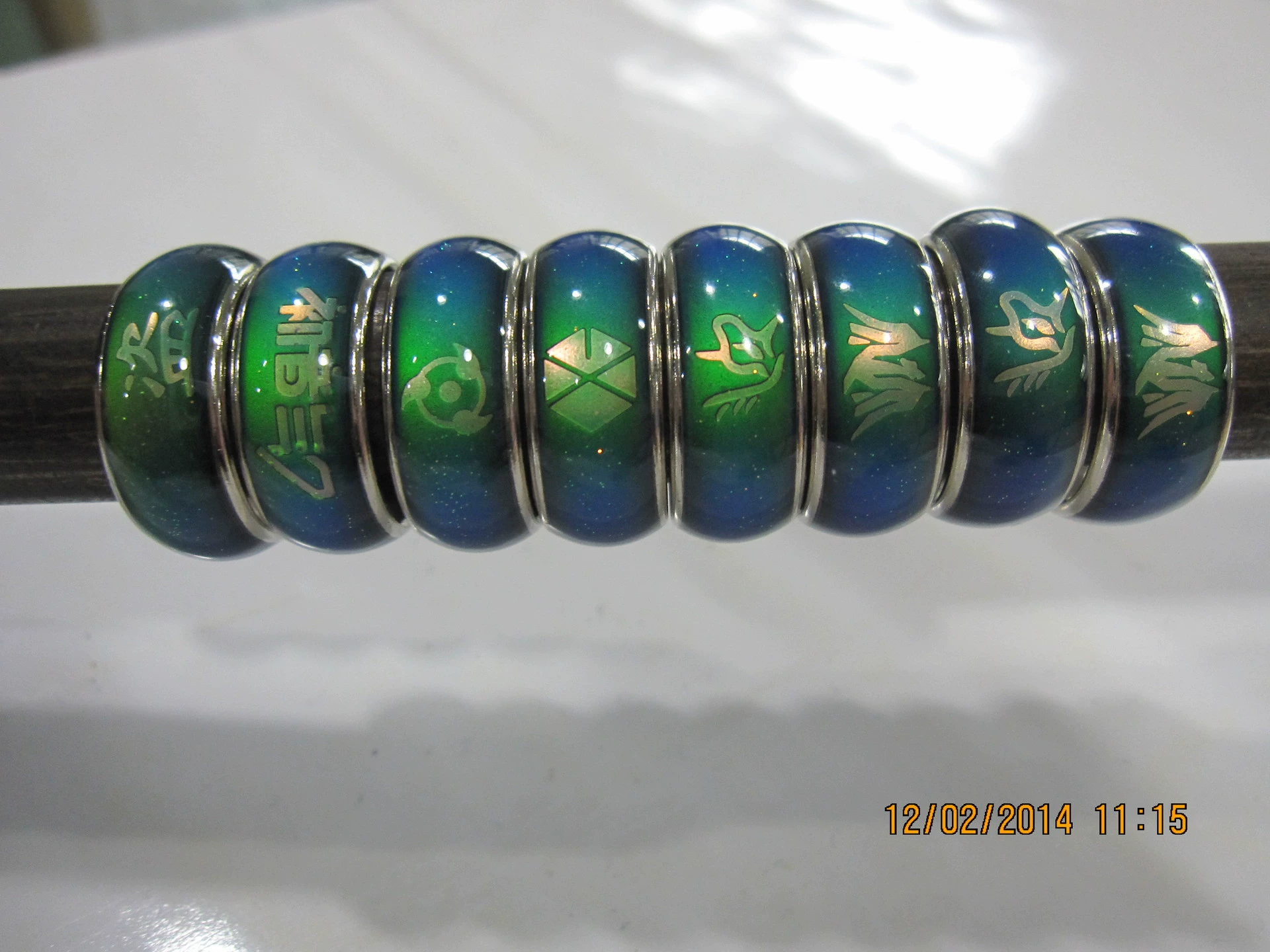 Кольцо для изменения цвета аниме, кольцо для изменения цвета EXO, ювелирные изделия для изменения цвета EXO, кольцо для изменения цвета LCD