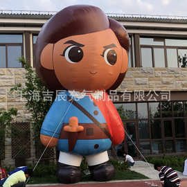 广告充气吉祥物 加厚充气固定卡通气模 6米夹网层行走充气人偶
