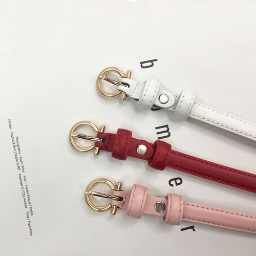 Women's thin, simple and versatile Korean style decorative pu belt women's pin buckle fashion belt with skirt belt belt manufacturer
