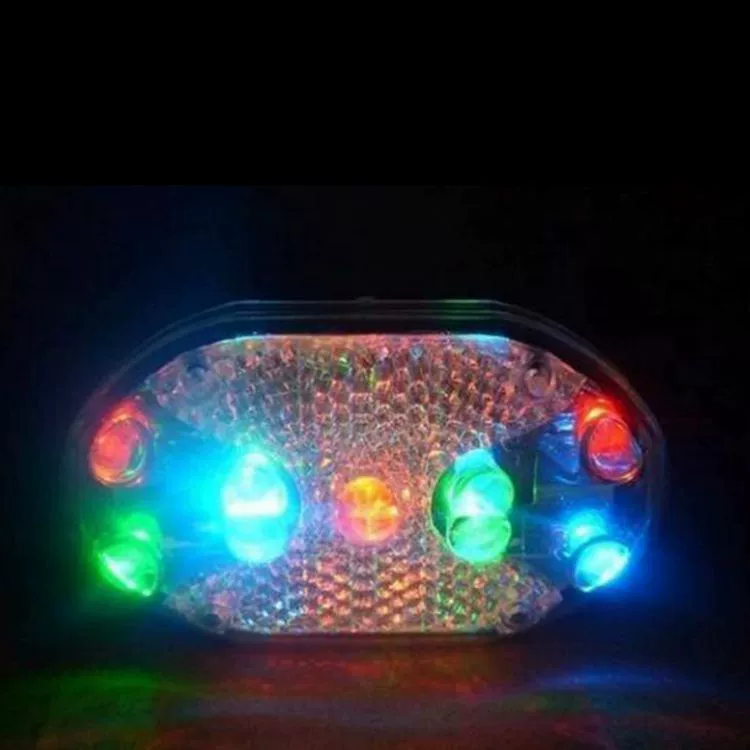 9LED цветная подсветка заднего фонаря красный синий и зелёный автомобильные огни велосипед горный транспорт одиночная декоративная лампа снаряжение для езды