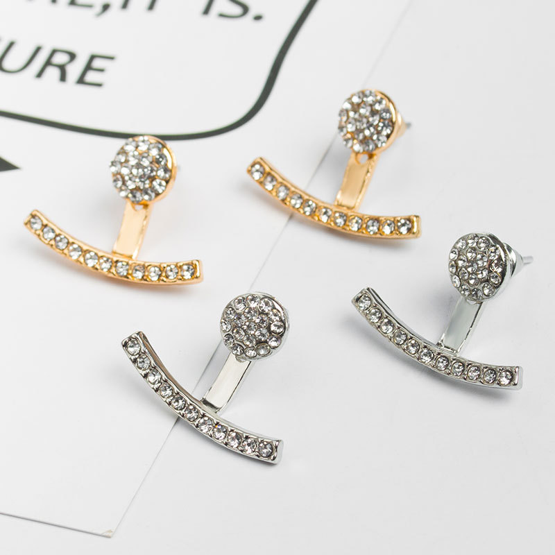 Water Drop Metal Full Diamond Earrings display picture 2