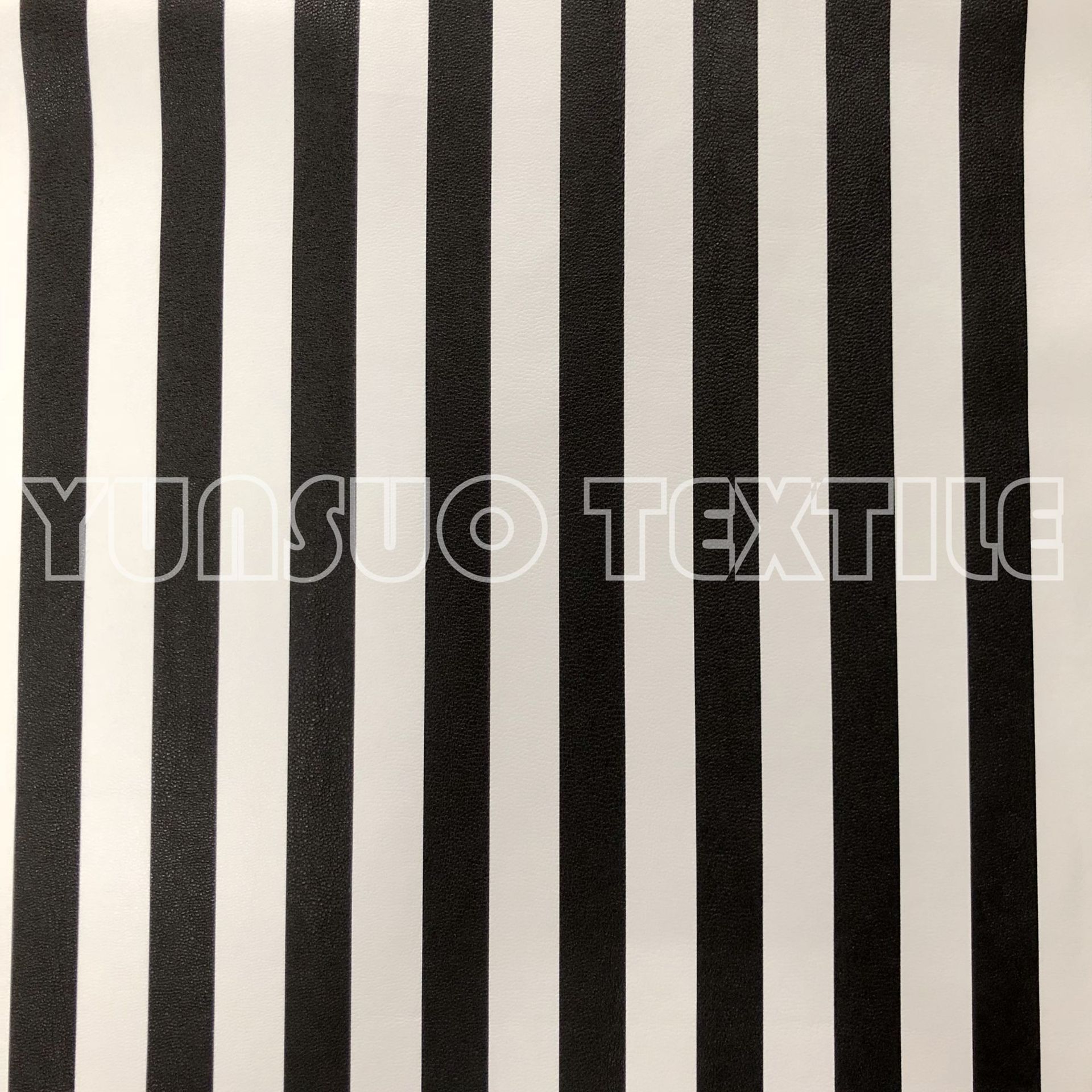 黑白条纹服装面料 pu人造革 欧洲环保