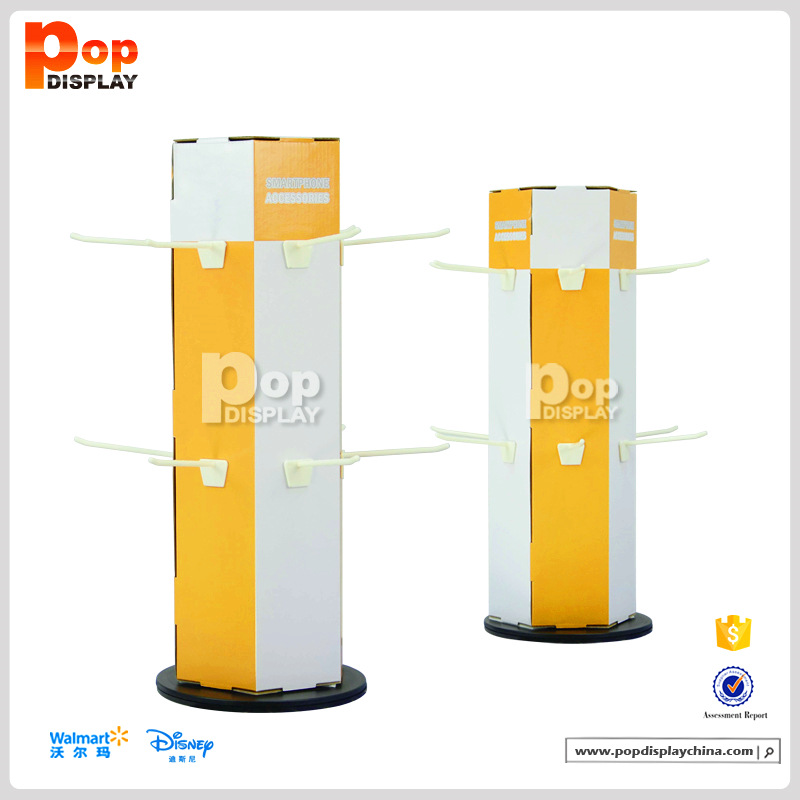 纸货架 旋转式纸广告架 六面挂钩式纸展示架适用各种商品产品展示