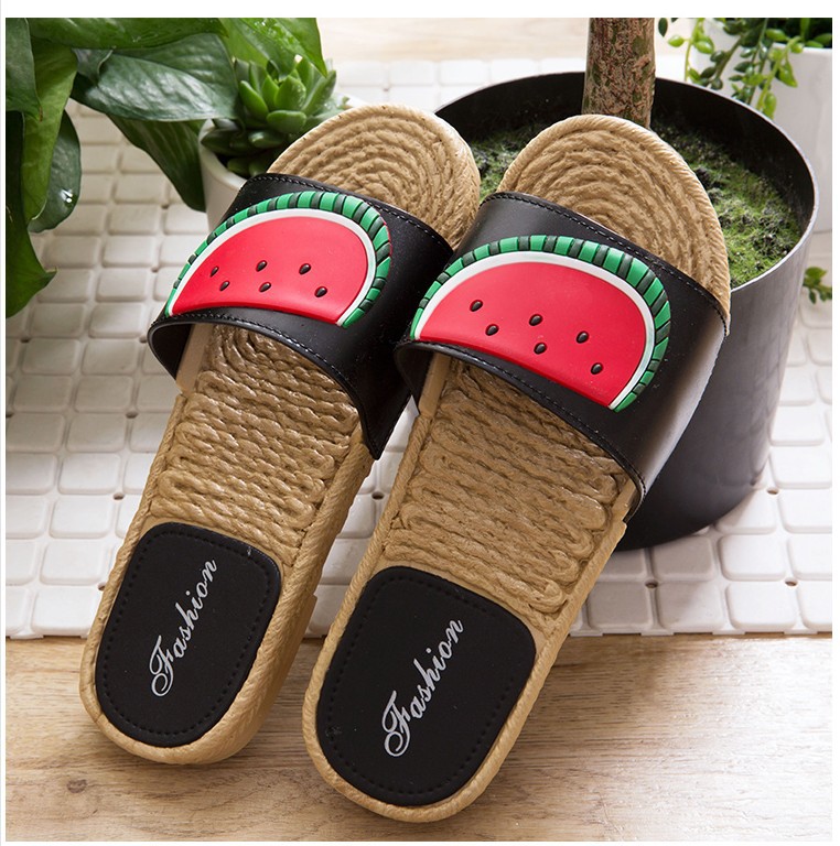 Sandalias de fondo plano con frutas lindas de verano NSPE10010