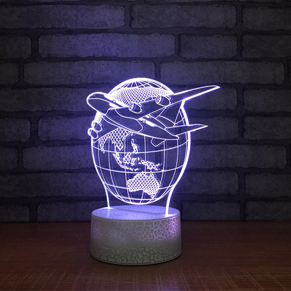 亚马逊爆款 爆裂纹3D灯小夜灯台灯