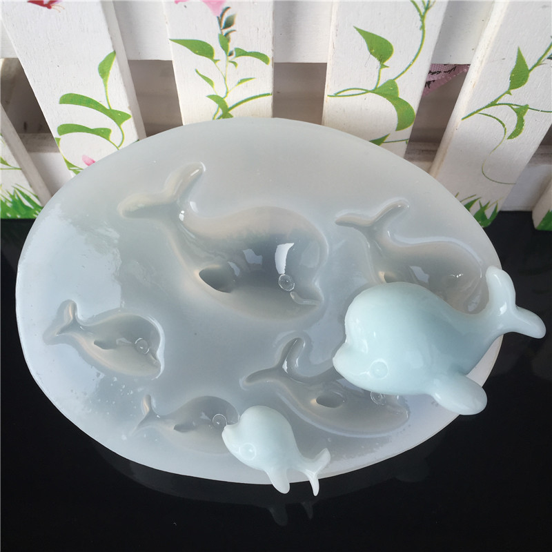 Новая зеркальная форма Diy Crystal Dolphin 5 разных размеров маленькая версия морского ветра силиконовая форма