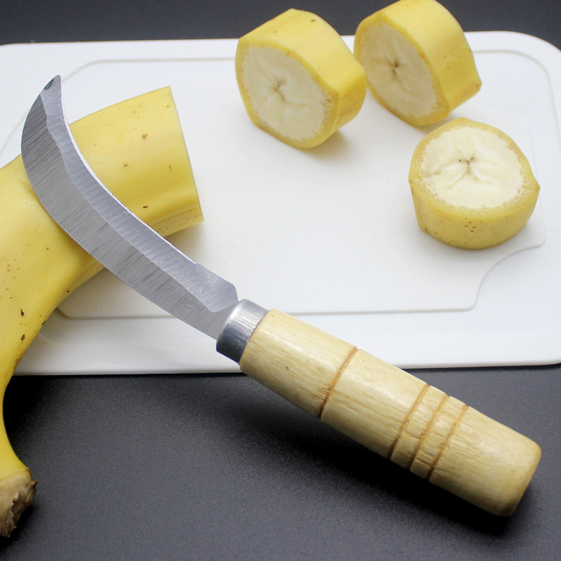0288木柄弯刀菠萝刀 锋利实用割菜头香蕉刀方便水果刀2元批发