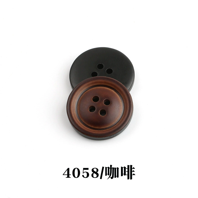 Spot wholesale resin pattern button suit button round edge four-eye coat windbreaker suit jacket button 4100