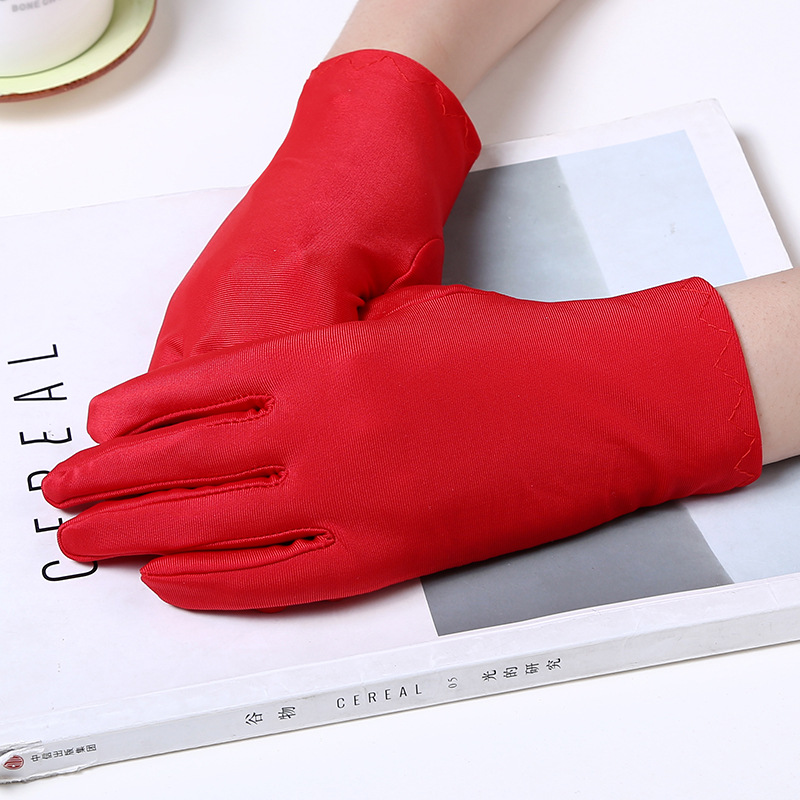 夏款女款新款珠光手套手套女防晒遮阳外出礼仪手套|ms