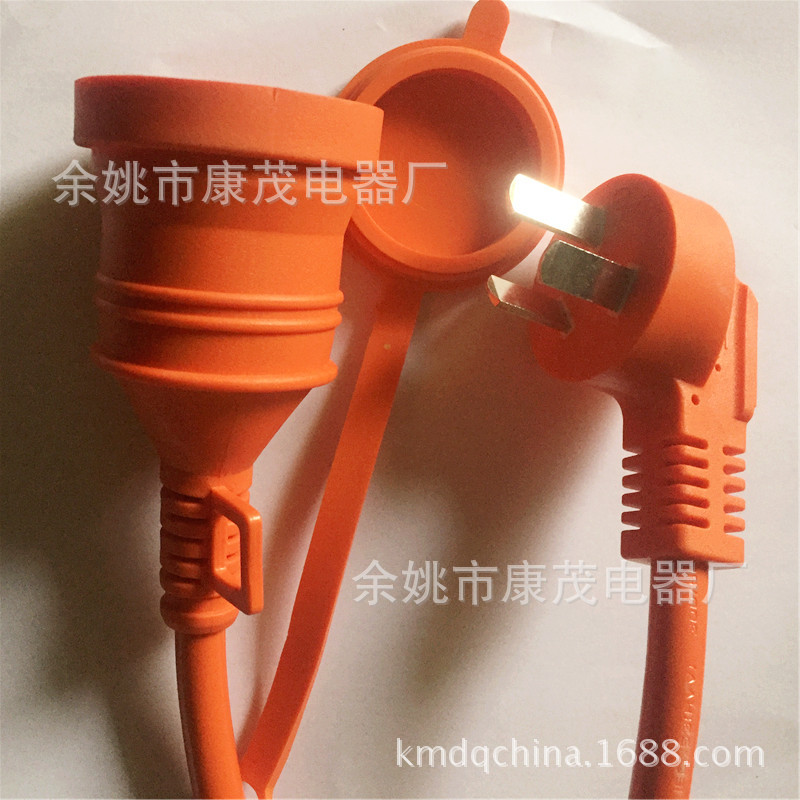 荐 3芯 厂家供应 三插公母延长线 16A空调电源延长线 对接插头线