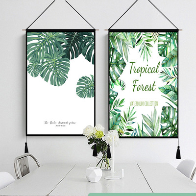 電表箱遮擋布棉麻布藝挂畫ins背景牆挂布植物背景布北歐裝飾挂毯