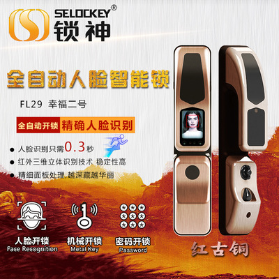 鎖神專注穩定性人臉識別鎖家用防盜門全自動活體人臉識別技術