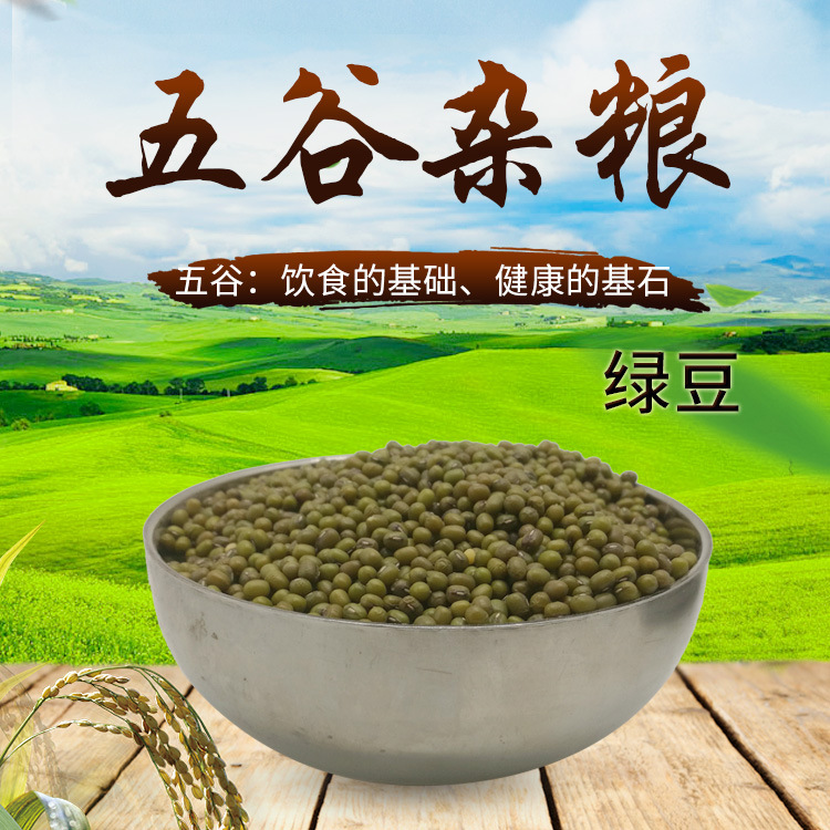 批發五谷雜糧發散裝粗糧綠豆湯綠豆粥明綠豆夏天雜糧粥