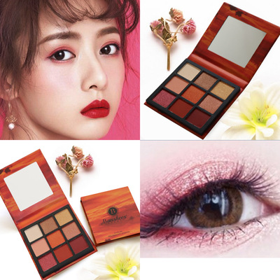 眼影新款9色光影星河同款九宮格南瓜色幹枯玫瑰網紅眼影盤初學者