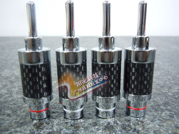 厂家直销英国QED碳纤维OCC单晶铜镀铑 香蕉喇叭插头一件代发