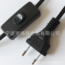 巴西插头电源线,两芯巴西电源线K01插头D01电源线插头303开关插头
