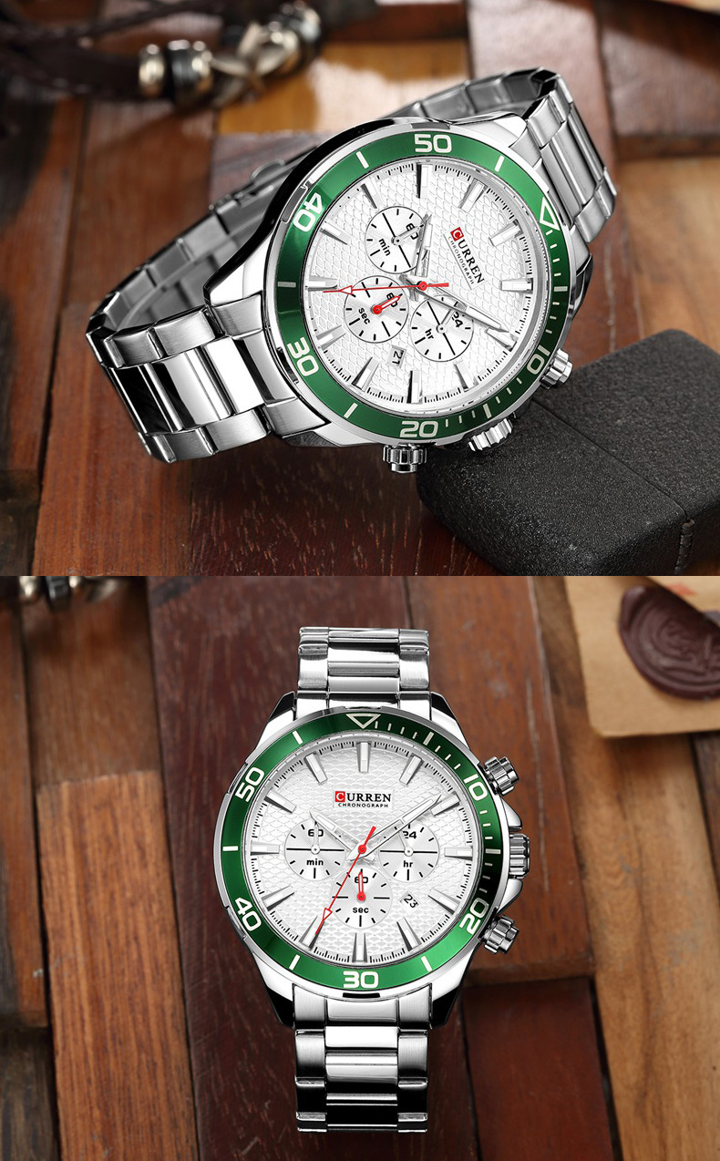 Men's Steel Band Casual Watch - Black Gold