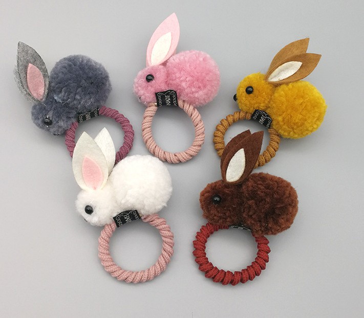 Fashion Rabbit Plush Patchwork Hair Clip Hair Tie 1 Piece display picture 7