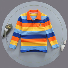 Children's Bala Bala Children's and Teenage POLO Shirts Spring Long Sleeve T-shirts Collared Lycra Cotton Elastic