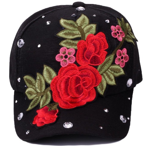 Women summer beach sunhats hat Embroidered Flower breathable mesh hat inlaid with diamond charming hat versatile sunshade hat trendsetter