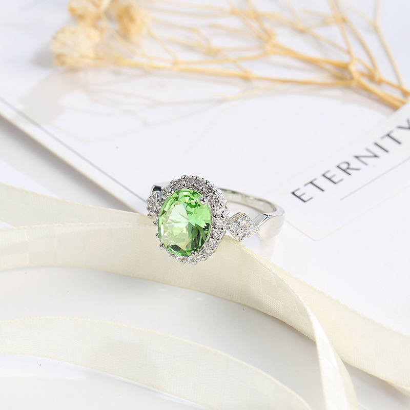 Retro Geometric Copper Plating Zircon Rings 1 Piece