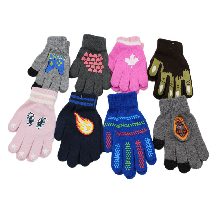 Детские трикотажные удерживающие тепло перчатки