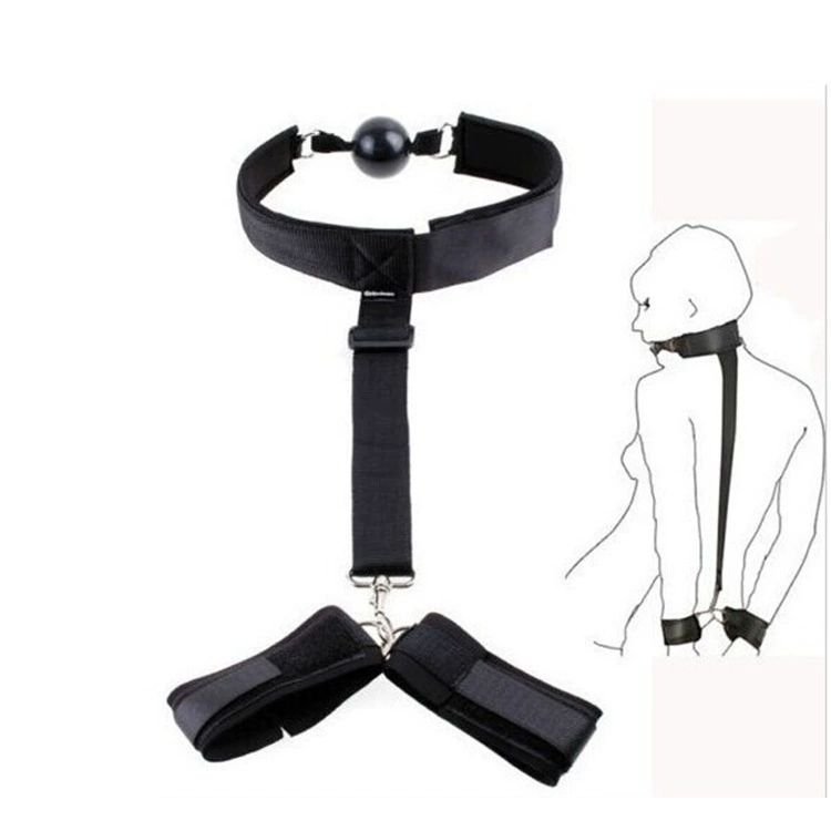 Cross -border dedicated to restraining strap leather cervical clicks backhand plug bundle handcuffs and fun restraint set sextoy