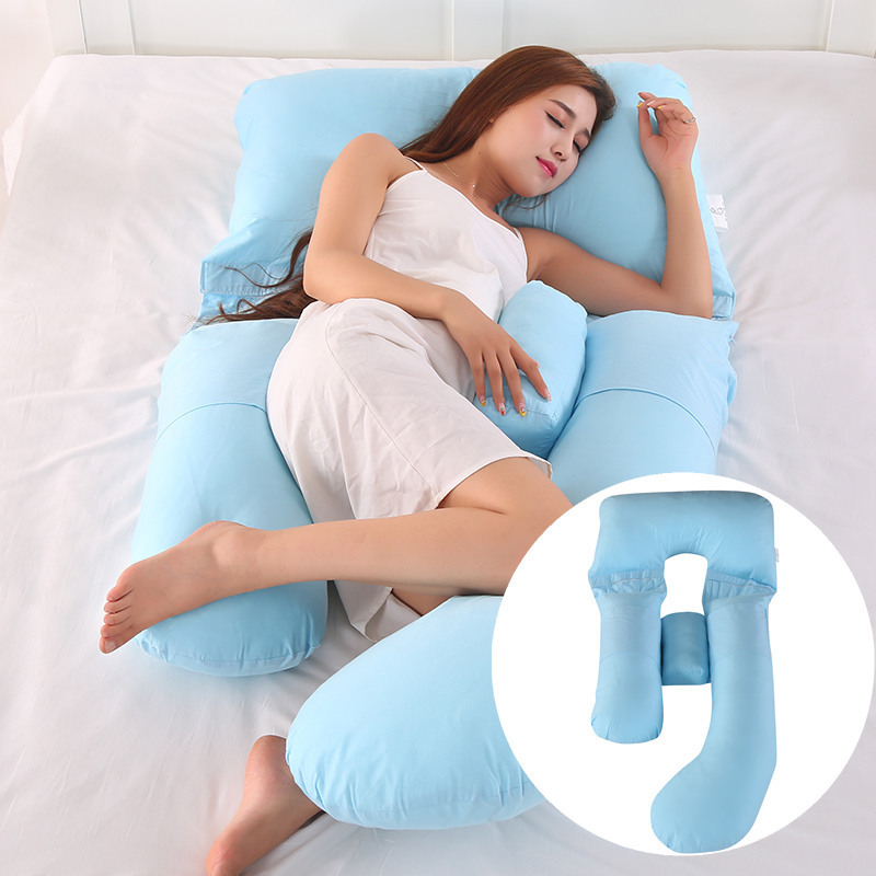 多功能孕婦枕精梳棉側睡枕可分體靠墊抱枕哺乳枕孕婦用品u形枕頭