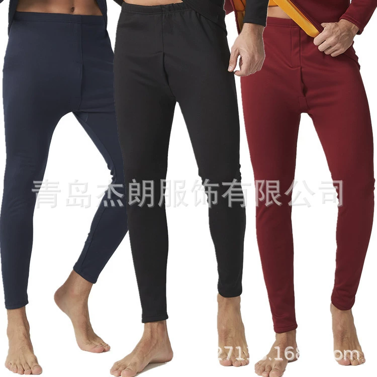 Мужское термобелье однослойное, утолщенное на флисовой подкладке, молодежная осенняя одежда, длинные брюки, зимнее золотистое бархатное термобелье для ногтей, большие размеры