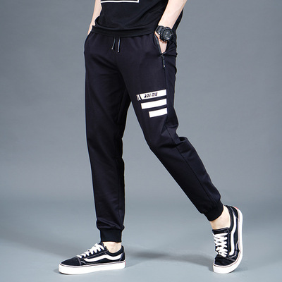 2018秋季新款青年韓版潮牌運動褲男式休閑褲修身男裝純棉褲子男潮