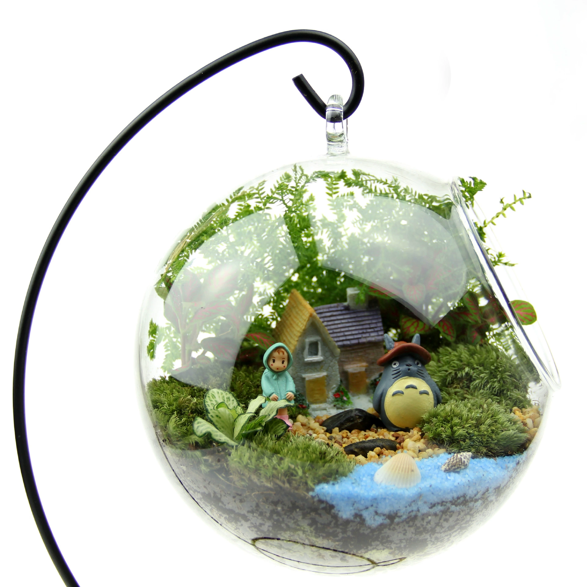 Креативный подарок мох микро пейзаж костюм готовая экологическая бутылка 16 круглое дно висит бутылка Креативные украшения