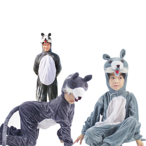 New Student Children Dance Performance Costume Forest Animal Wolf Tiger Leopard Lion Style Adult Parent-Child Performance Costume