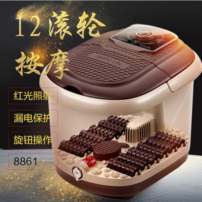 厂家批发足浴盆脚底按摩器滚轮泡脚机加热洗脚盆家用足疗会销礼品