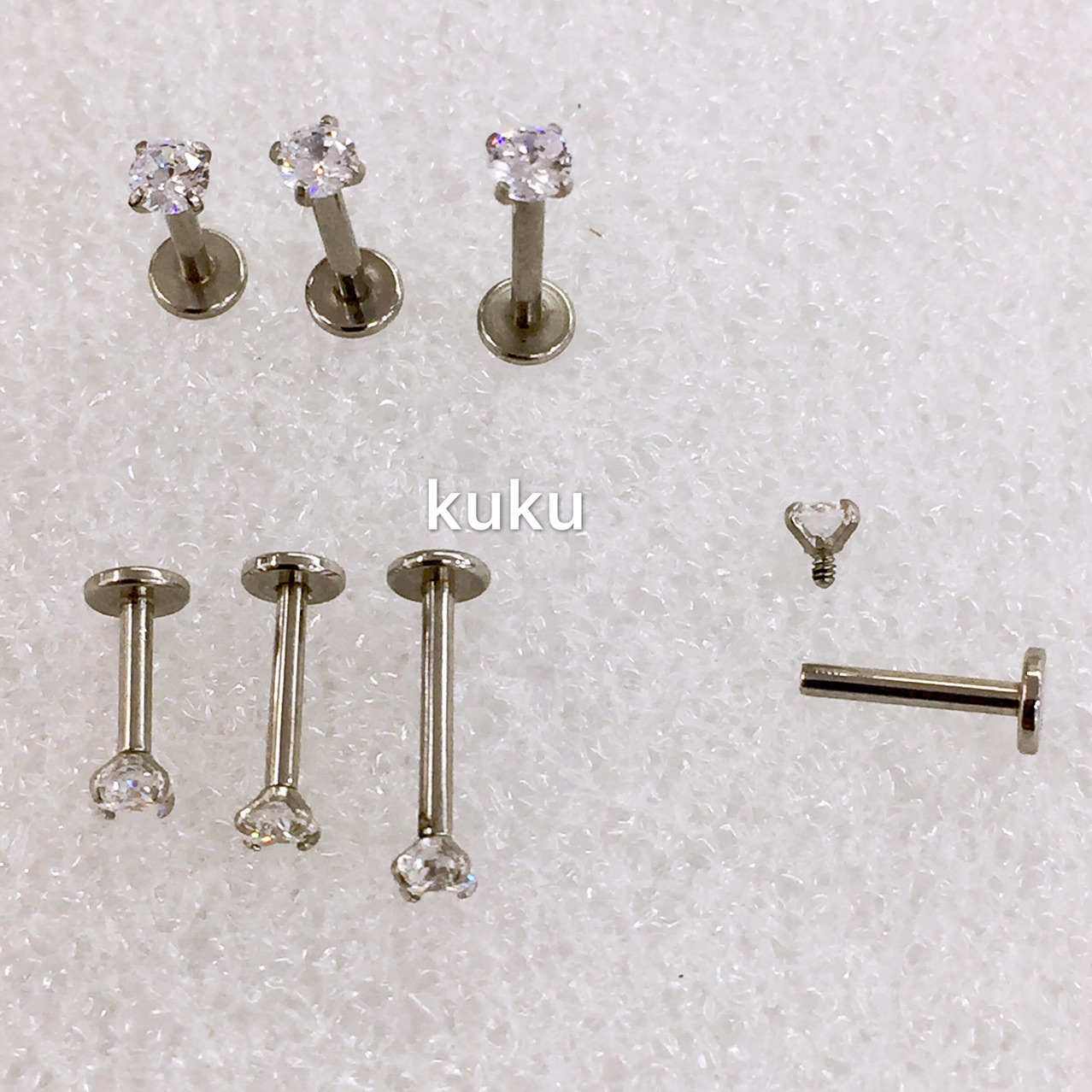 基础款时尚不锈钢四爪厚爪唇钉女锆石唇钉男锆石耳骨钉 阿里巴巴