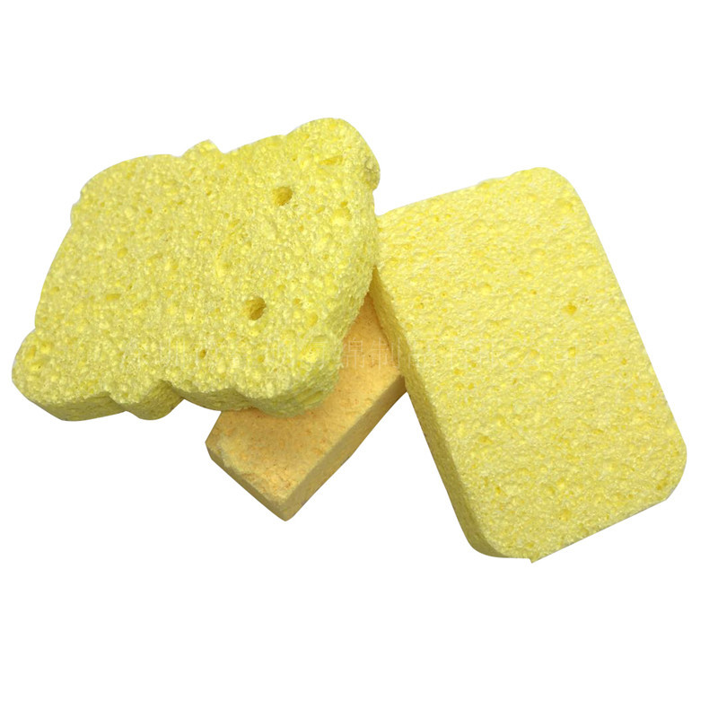 长方形洗碗海绵擦蓝色厨房清洁海绵块百洁布木浆棉洗碗海绵批发