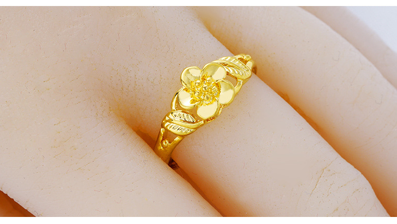 Fashion Flower Brass Plating Open Ring display picture 1